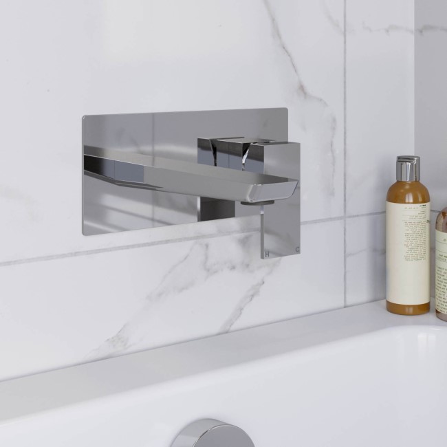 Chrome Wall Mounted Basin Tap - Zana