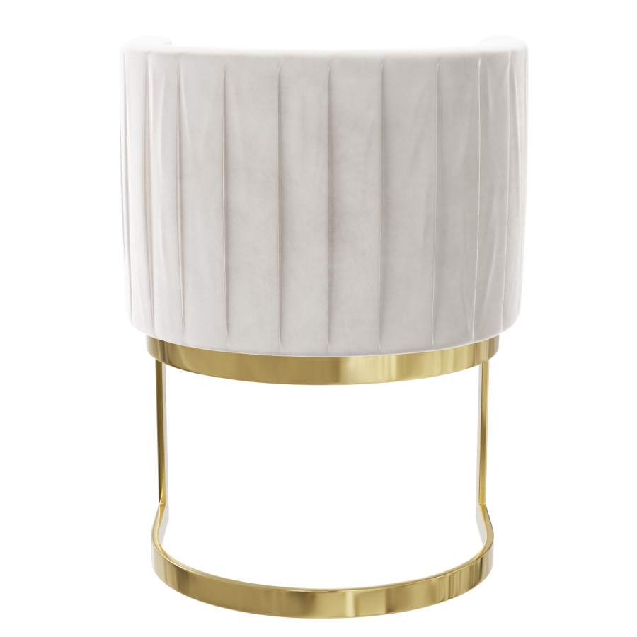 Light Grey Velvet Cantilever Accent Chair with Gold Legs - Zelena