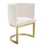 Off White Velvet Cantilever Accent Chair with Gold Legs - Zelena