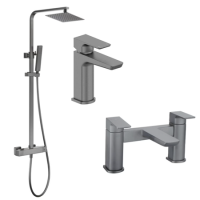 Gunmetal Bathroom Taps Pack With Shower - Zana