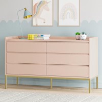 Kids Pink Chest of 6 Drawers - Zion