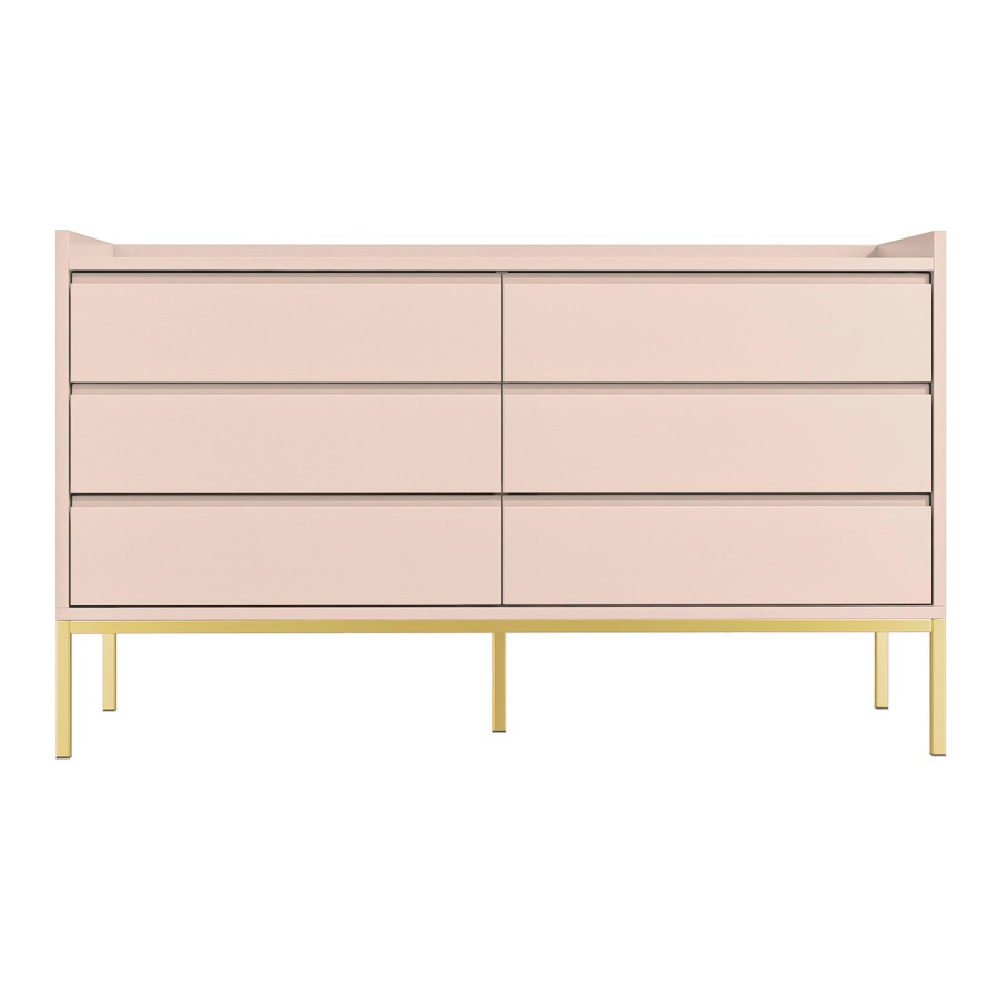 Kids Pink Chest of 6 Drawers - Zion