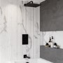 Black 2 Outlet Bath Mixer Shower Set with Wall Mounted 250mm Shower Head and Bath Spout - Zana