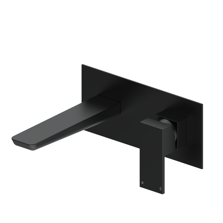 Matt Black Wall Mounted Bath Tap - Zana