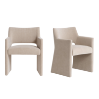 Set of 2 Mink Upholstered Dining Chairs - Zoe