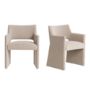 Set of 2 Beige Upholstered Dining Chairs - Zoe