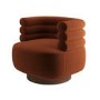 Burnt Orange Velvet Modern Swivel Armchair - Zora