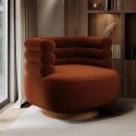 BUN/ZRA001/96329 Burnt Orange Velvet Modern Swivel Accent Chair - Zora