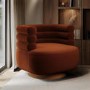 Burnt Orange Velvet Modern Swivel Accent Chair – Zora