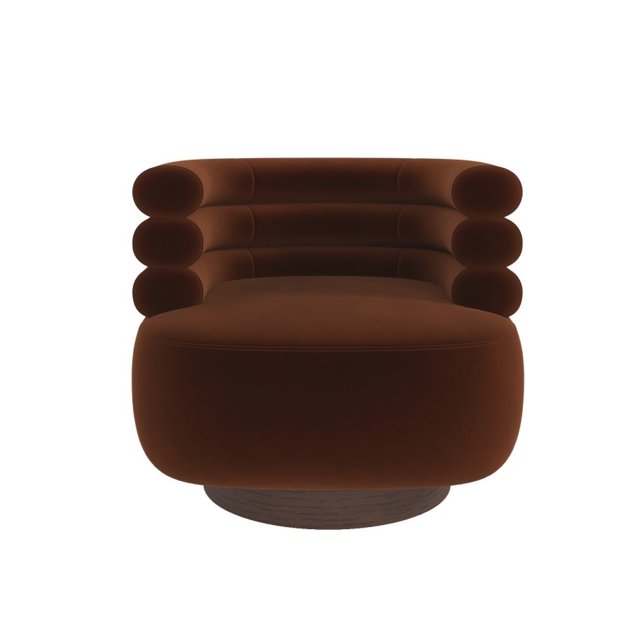 Zora Accent Chair in Rust Velvet