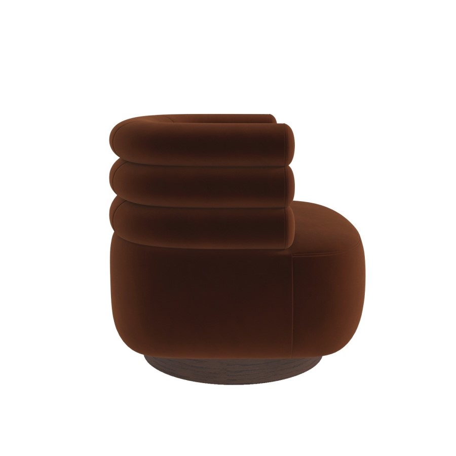 Zora Accent Chair in Rust Velvet