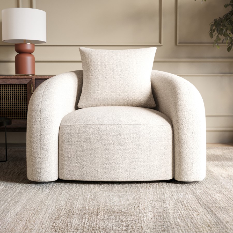 ONLY OPENED - Zuri Cream Boucle Armchair