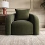 Modern Green Velvet Armchair with Cushion - Zuri