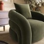Modern Green Velvet Armchair with Cushion - Zuri