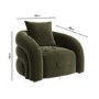 Modern Green Velvet Armchair with Cushion - Zuri