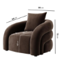 Brown Velvet Accent Chair with Cushion - Zuri