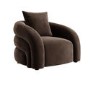 GRADE A2 - Modern Brown Velvet Armchair with Cushion - Zuri