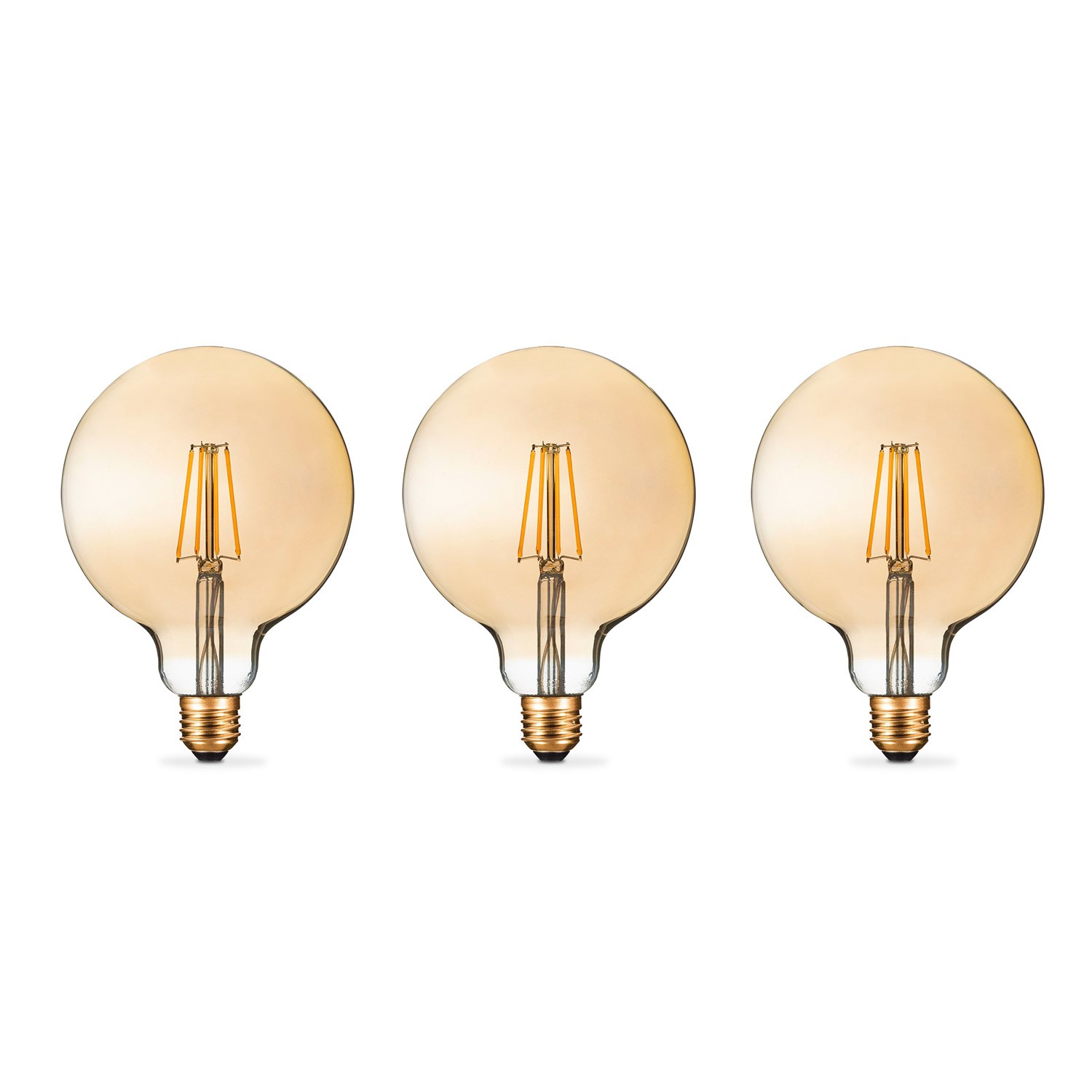 electriQ Smart Filament Bulb Large Round E27 Amber 5w - 3 Pack ...