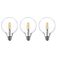 electriQ Smart Filament Bulb Large Round E27 Clear 5w - 3 Pack