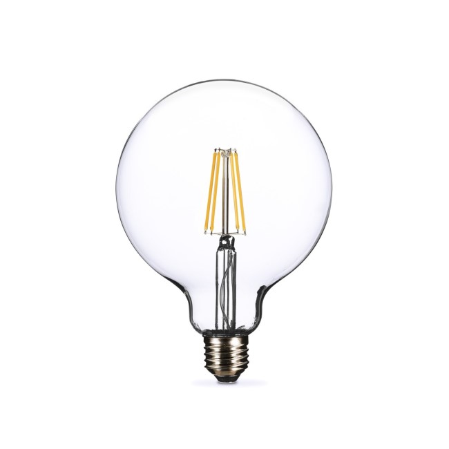 electriQ Smart Filament Bulb Large Round E27 Clear 5w - 3 Pack