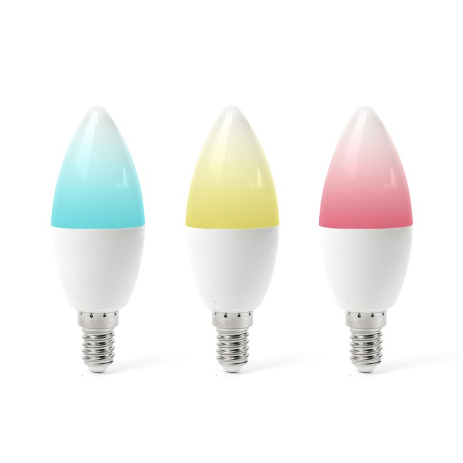 electriQ Smart dimmable colour Wifi Bulb with E14 screw ending - Alexa & Google Home compatible - 3 Pack