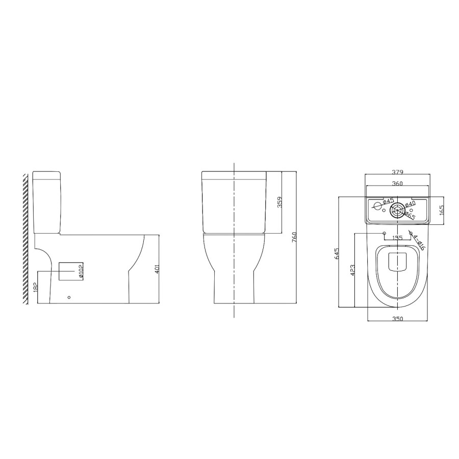 GRADE A1 - Rimless Close Coupled Toilet with Soft Close Seat