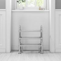 Chrome Traditional Floorstanding Towel Radiator - 683 x 228 x 778mm