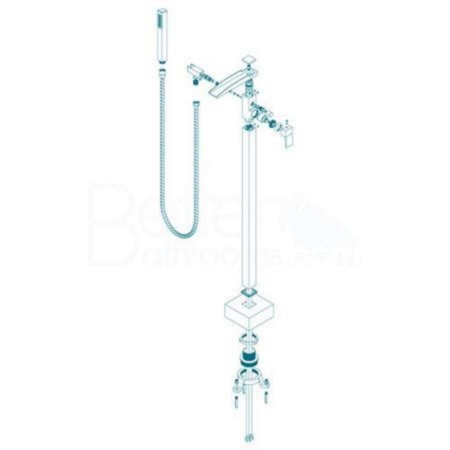 Chrome Waterfall Freestanding Bath Shower Mixer Tap - Tabor