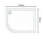 Left Hand Offset Quadrant Low Profile Shower Tray - 1200 x 800mm - Ultralite