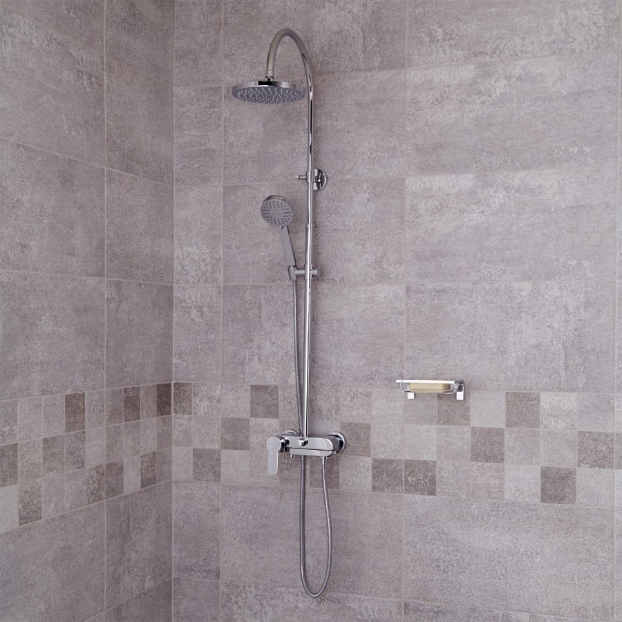 Palmera Premium Rigid Riser Shower Rail Kit with Valve