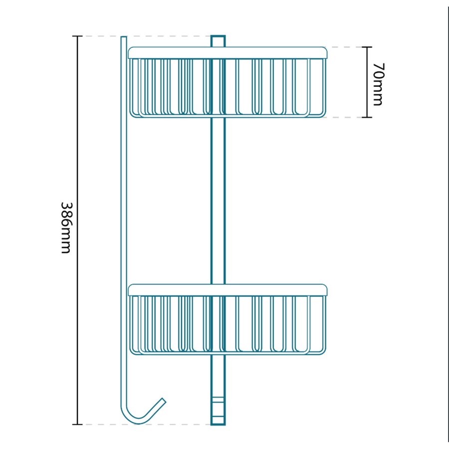 Amore Premium Two Shelf Corner Basket