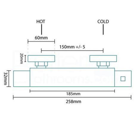 Square Thermostatic Bar Shower Valve - Larkin II Range