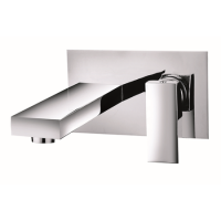 Chrome Wall Mounted Bath Mixer Tap - Cube Chrome Wall Mounted Bath Mixer Tap - Cube