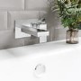Chrome Wall Mounted Bath Mixer Tap - Cube