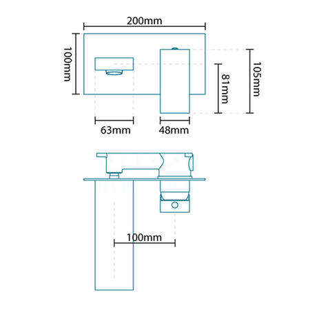 GRADE A2 - Wall Mounted Bath Filler - Cube Range