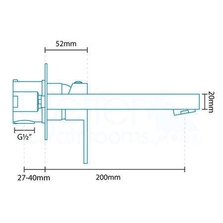 GRADE A2 - Wall Mounted Bath Filler - Cube Range