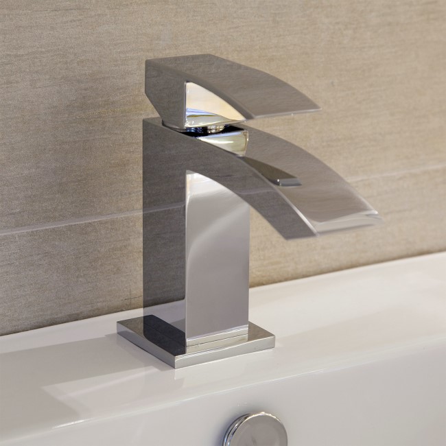 Chrome Mono Basin Mixer Tap - Wave