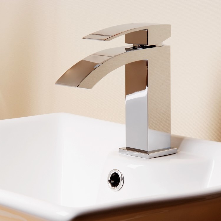 Chrome Cloakroom Mono Basin Mixer Tap - Wave