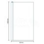 Fixed Bath Shower Screen with Straight Top - H1435 x W821mm