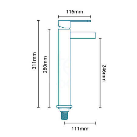 Waterfall Extended Basin Mixer Tap - Oasis Range