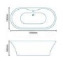 Valencia Double Ended Freestanding Bath - 1590 x 740mm
