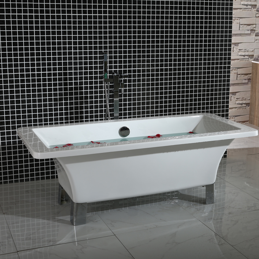 Chalice Traditional Freestanding Bath with Chrome Feet - 1690 x 740 x 570mm