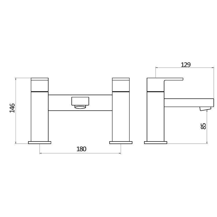 Grade A1 - Chrome Mixer Shower with Bath and Basin Tap Set - Cube