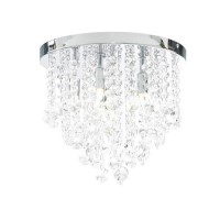 Ohio Iris Medium Clear Crystal Flush Ceiling Light 