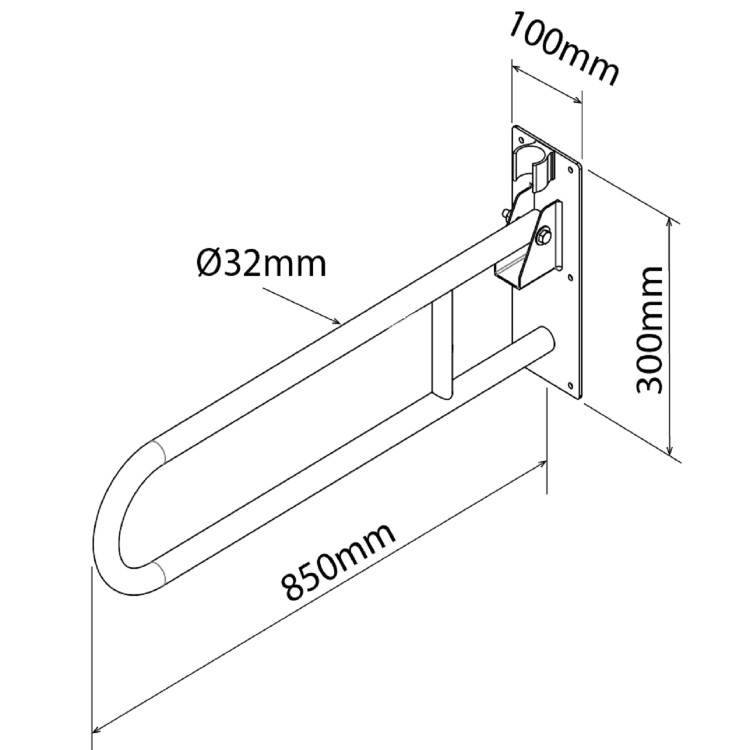 Stainless Steel White Foldaway Grab Rail