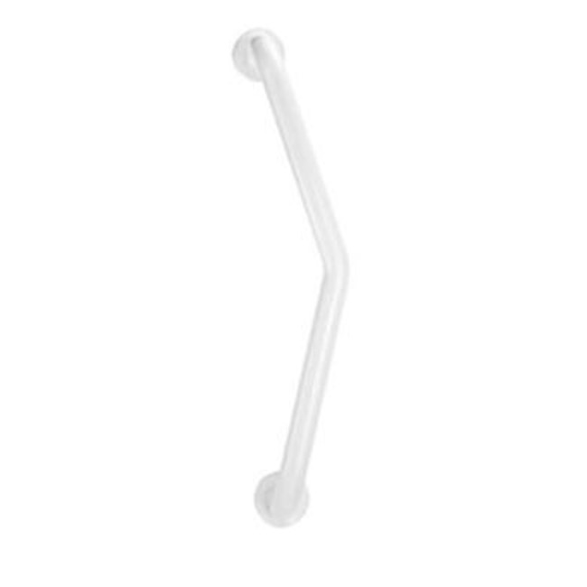 Stainless Steel White Angled Grab Bar 680mm