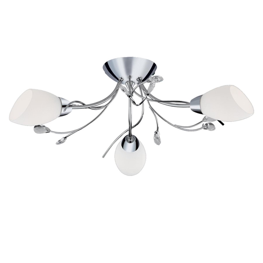 Gardenia 3 Arm Chrome Ceiling Light