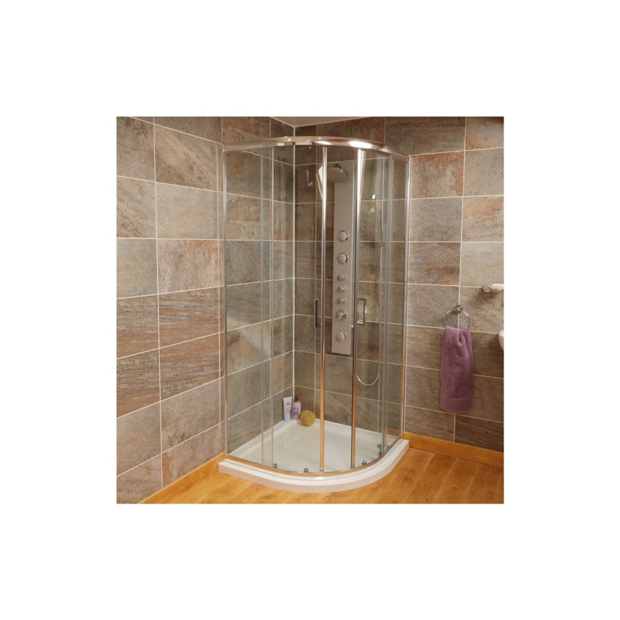 Quadrant Sliding Shower Enclosure 1000 x 1000mm - 4mm Glass - Aqualine Range