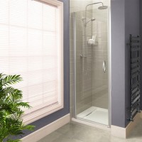 Hinged Shower Door 900mm - 8mm Glass - Aquafloe Iris Range