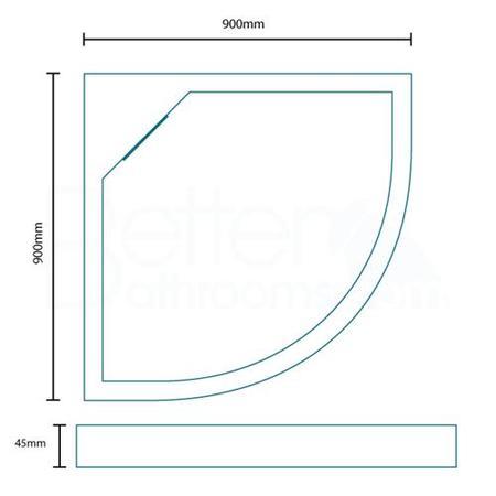 Elusive 900 x 900 Quadrant Shower Tray with Waste